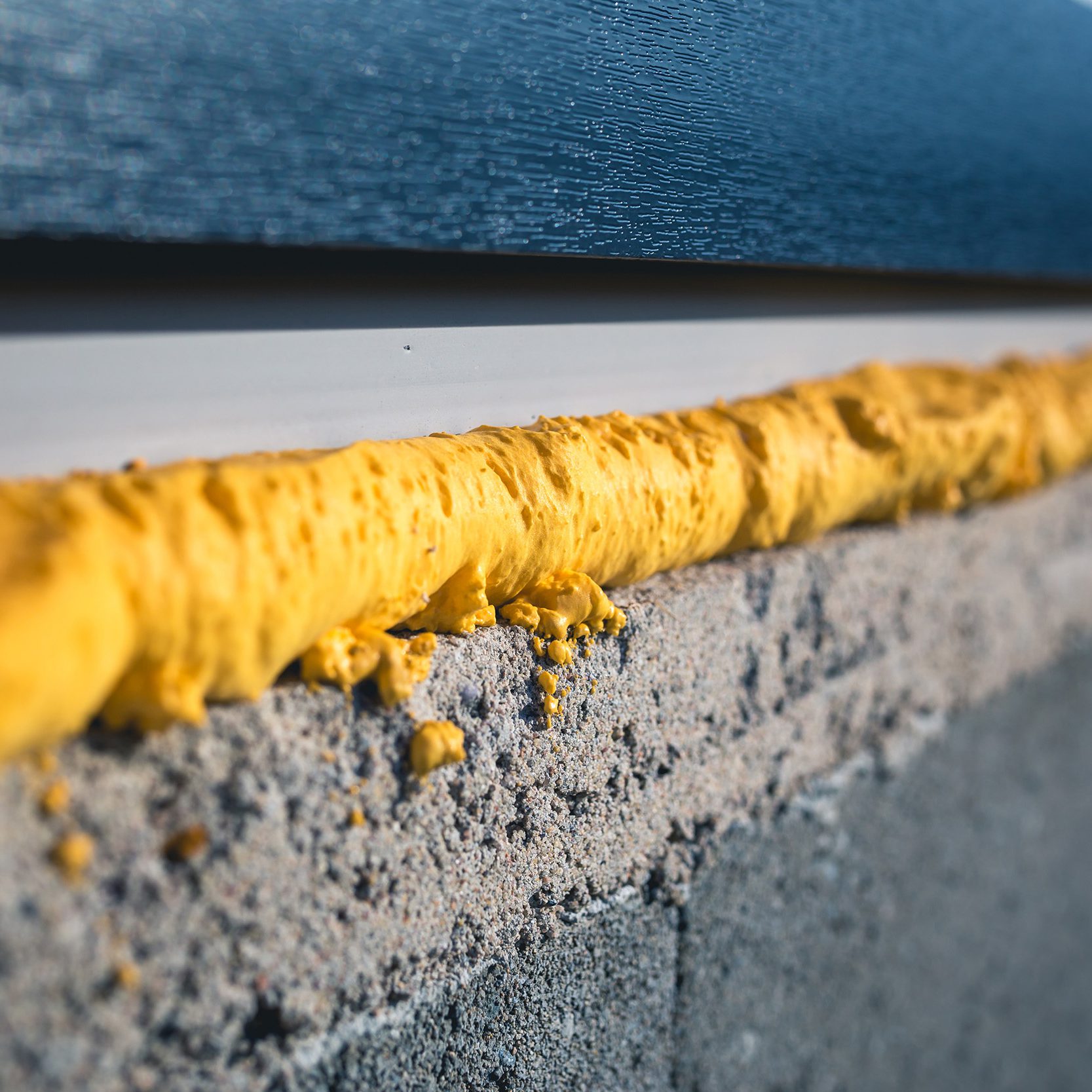 yellow spray foam insulation